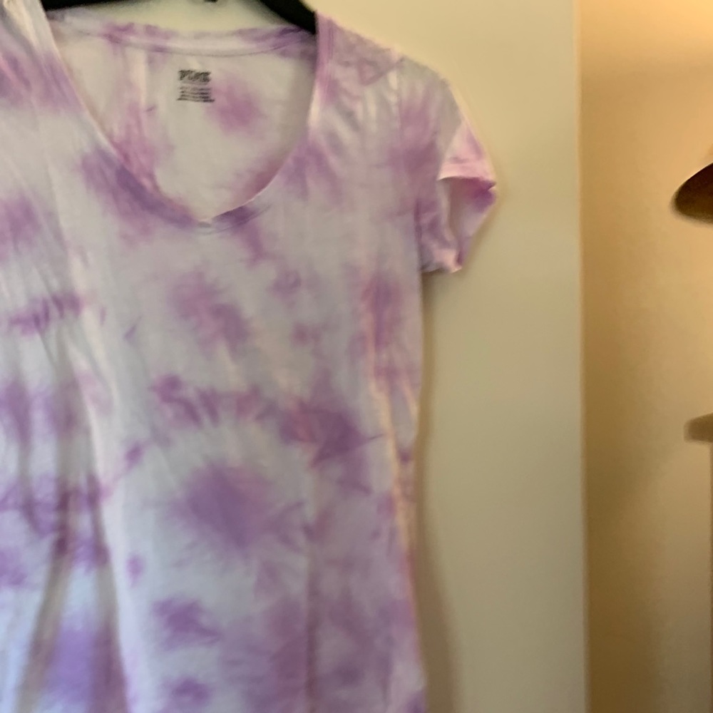 PINK Tye-dye light purple T-shirt